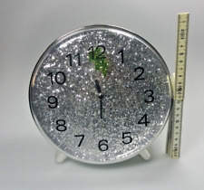 XXL Glimmer Wecker silber  Ø  19 cm (batteriebetrieben 4x AA 1,2V))