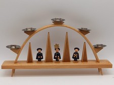 Schwibbogen mit Kurrendefiguren 50er/ 60er Jahre,verm. Erzgebirge, Wachskerzen