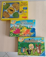 3x Brettspiel f. Kinder Ravensburger Schnecke Maulwurf Obstgarten