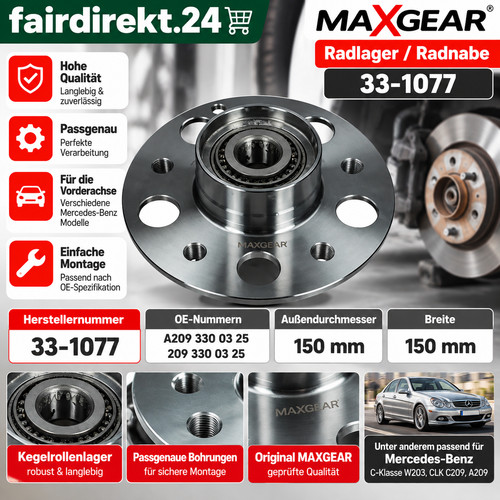Maxgear 1077 radlager - 33-1077,