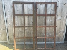 Antikes Doppelflügeliges Sprossen Metall Fabrik Fenster Industrie Design Vintage