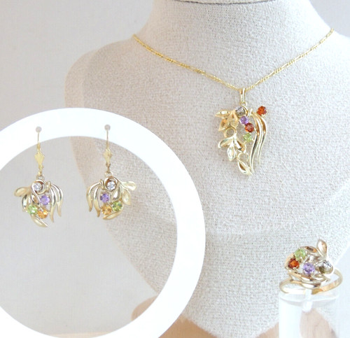 Florales edelstein set aus - edelstein,