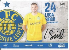 Luca Sirch / Lokomotive Leipzig / Saison 2022-2023 / Autogrammkarte