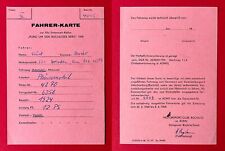 ADMV Fahrerkarte 1968