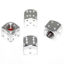Ventilkappen Würfel cube chrom Dice Bike Auto Motorrad Chopper Rad Ventile LKW