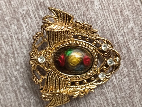 Vintage brosche gold farben - gold,