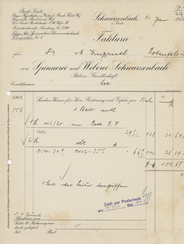 Rechnung schwarzenbach - rechnung,