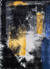 Karla Günter Deutsch Abstrakt Komposition Unikat signierte Lithografie 1999 e.a.