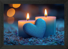 Kerzen und Herz gerahmtes
