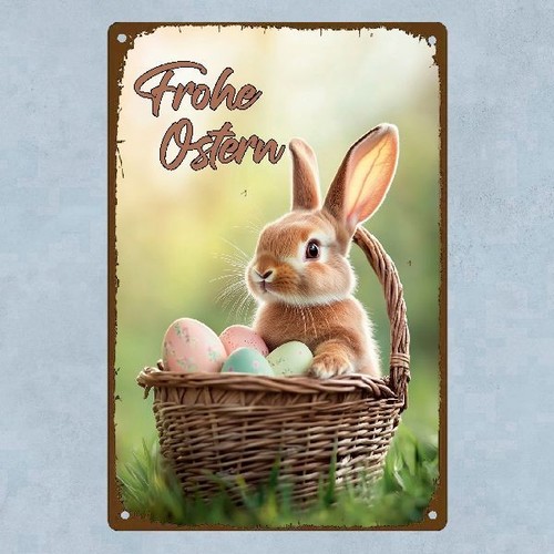 Blechschild frohe ostern - blechschild,