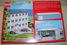 Busch H0 9608 Fahrzeughalle Militär Kaserne Komune im OK verklebt ungeöffnet