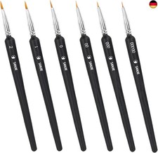 Feines Pinsel Set für Modellbau, Malen Nach Zahlen, Künstler - 6 Stück (Größen 0
