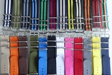Natoband Nylon Band 22mm  Dornschließe uni und 5 Streifen verschiedene Farben