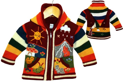 Kinder strickjacke dunkelrot - strickjacke,