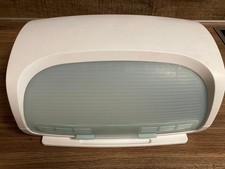 Tupperware BrotMax Brotbehälter weiß, türkis groß mit Schneidebrett