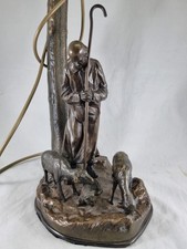 Bronze Figur Lampe  Ein Hirte   vor Bilder von Professor  R. Remi Französischer