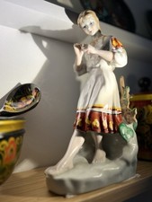Porzellan Figur Polonie UdSSR Mädchen mit Gänseblümchen LFZ Russia