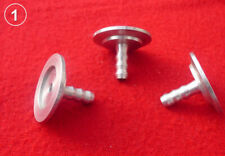 3 Vakuum-Kleinflansche ISO-KF DN32 mit Schlauchtülle, Leybold-Heraeus, Aluminium