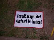 Xl Feuerwehr Emailschild Emailleschild Ausfahrt Freihalten Blechschild Antik