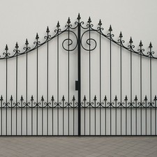 Hoftor, Einfahrtstor, Doppelflügeltor, Metalltor,Tor, Eisentor, Verzinkt, 4m