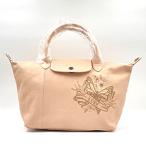 LONGCHAMP LE PLIAGE CUIR TOP HANDLE BAG SMALL - NUDE