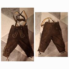 Loden Frey Leder Bundhose Lederbundhose mit Trägern braun gut erhalten