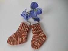 Puppensocken gestrickt handgestrickt NEU Fußl. ca. 6 cm ungedehnt Puppenkleidung