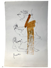 Akte und Fisch Zeichnung