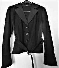 Luxus GERRY WEBER Materialmix Walkstoff Blazer Jacke Gr. M / 38 schwarz