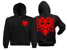 Albanien Jacke Albania Shqipëria Hoodi Pulli Kapuzenpullover kosovo skull bones
