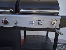 Let's BBQ Gas+ Holzkohle-Gril Garten  Kohlegrill Säulengrill Stand-Grill