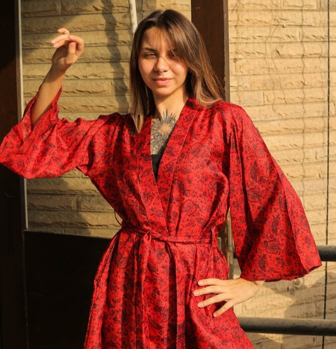 Reine seide midi - midi, kimono