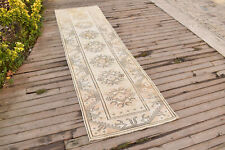 Türkischer Teppich 2'x9' Milas Orientteppich Läufer Vintage Beige Flurteppich...