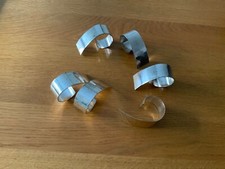 Vintage 6 x Tischtuchklammer Tischdeckenhalter Metall silberfarben