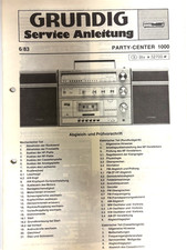 Grundig Service Manual Reparaturanleitung Schaltpläne Party Center 1000