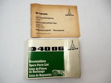 Deutz D4006 Traktor Ersatzteilliste Ersatzteilkatalog + Ergänzung 1969