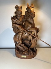 Holzfigur Reiter auf Pferd Handgeschnitzt von Madera (mit Zertifikat)