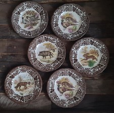 6 Stück Palissy Game Series Vorspeisenteller  17,5 cm / braun