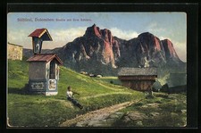 Ansichtskarte Kastelruth, Blick zum Schlern 