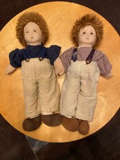 2x Puppe Textil Gesicht gemalt