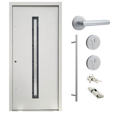 B-Ware Haustür #ML05 Eingangstür YAWAL mit Griffset DIN Links 100x210cm