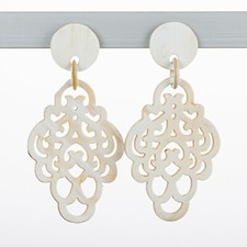 Horn Ohrringe Raute Ornamental