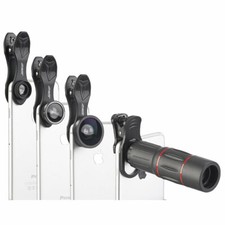 Somikon 11-teiliges Smartphone-Vorsatz-Linsen-Set mit Stativ und Fernauslöser
