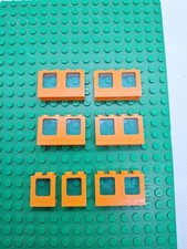 7x Lego Flugzeug, Boot, Fenster 61345, 60032 Orange Scheibe Transparent Blau