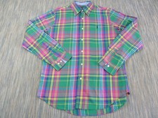 Polo Ralph Lauren Golf Hemd Herren M Multi Kariert Baumwolle Langarm Button Down