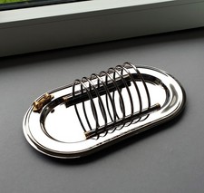 Foie Gras Tablett  - mit Toasthalter - verchromt/vergoldet - SBS - Top Zustand