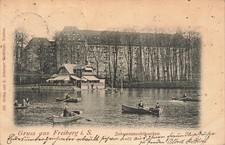 AK Freiberg Schwannenschlösschen Ruderboote Sachsen 1902 gelaufen Postkarte