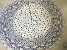 blau-weiße Tischdecke rund im Provence-Stil Durchmesser, 172 cm
