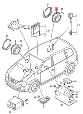 Original VW Touran 1T3 Tieftonlautsprecher 1T0035453