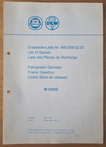 Ersatzteilliste hercules - hercules, w